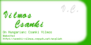 vilmos csanki business card